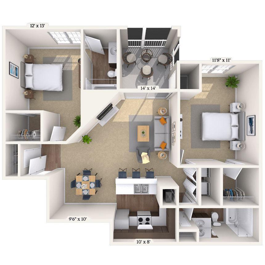 Floorplan image of unit 1010J