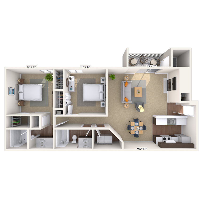 Floorplan image of unit 1313H