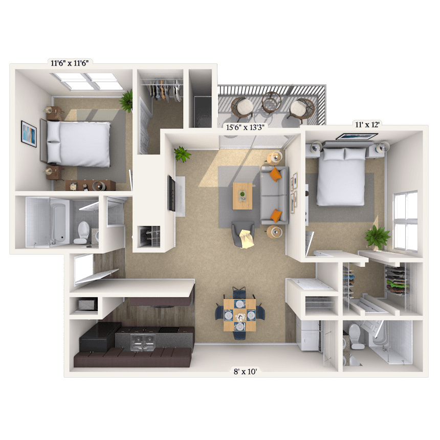 Floorplan image of unit 044A