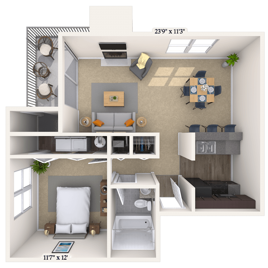 Floorplan image of unit 1111D