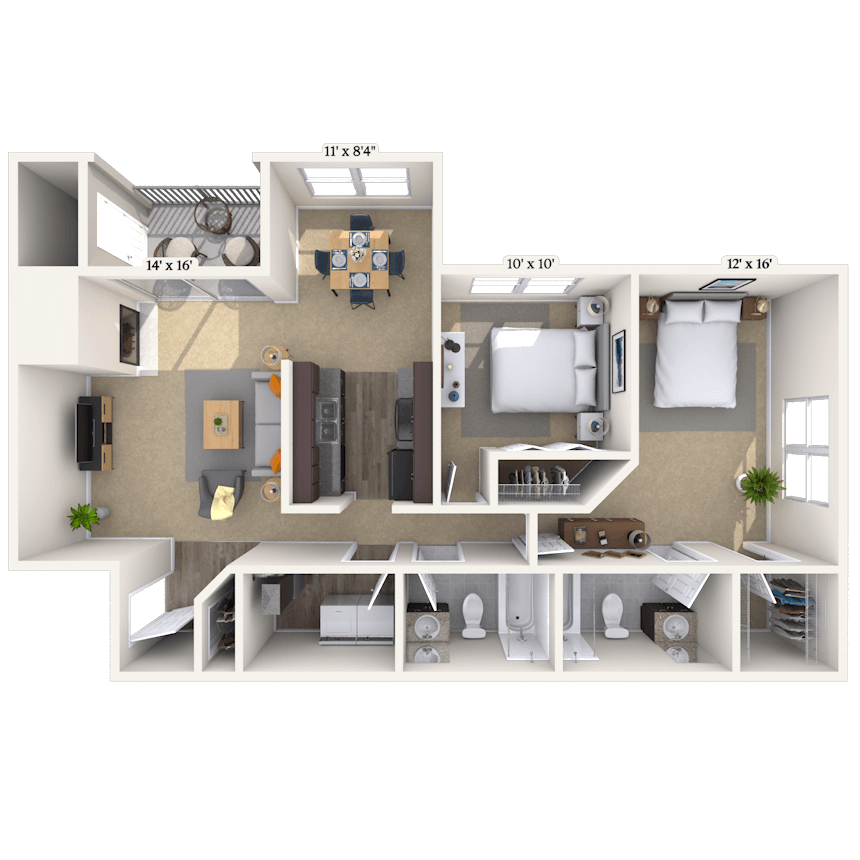 Floorplan image of unit 2020C