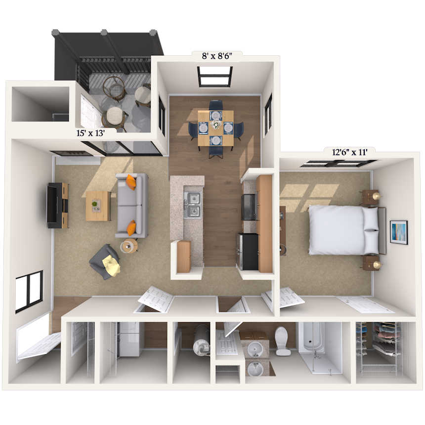 Floorplan image of unit 01803-M