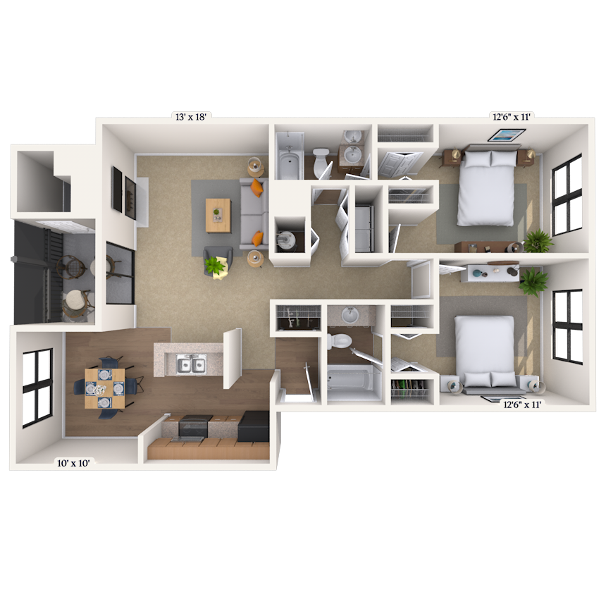 Floorplan image of unit 01805-E