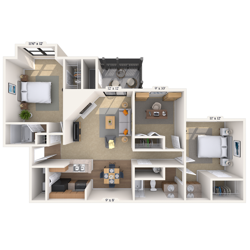 Floorplan image of unit 01814-K