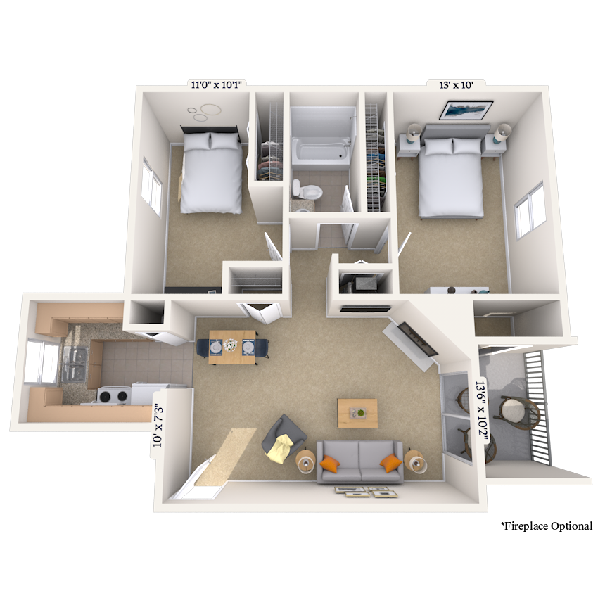 Floorplan image of unit 313101