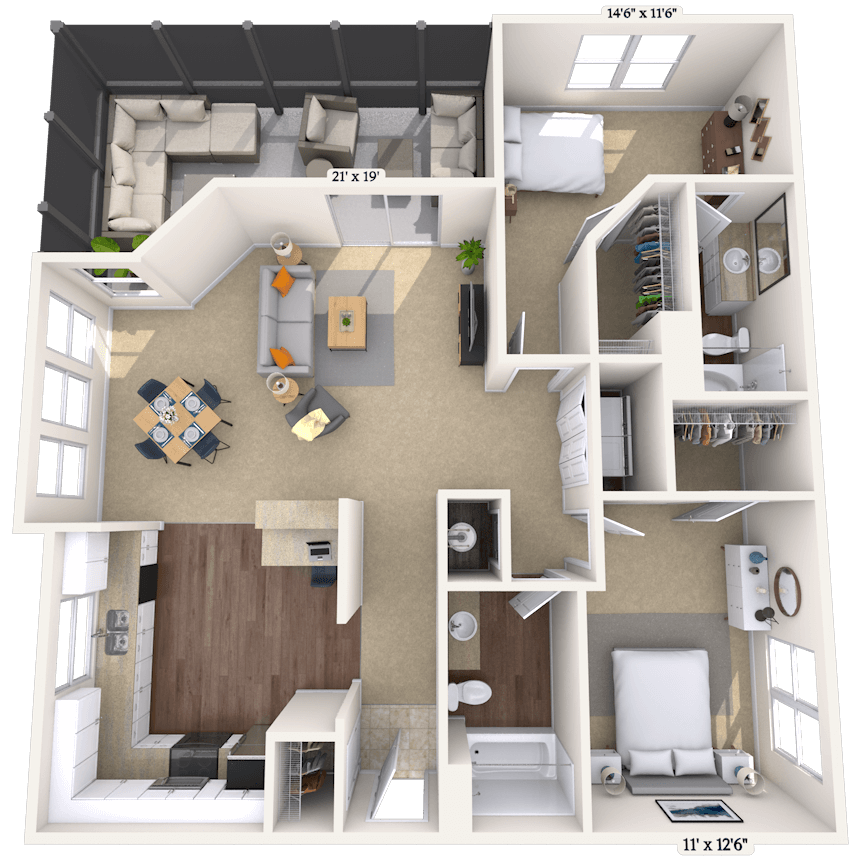 Floorplan image of unit 12205