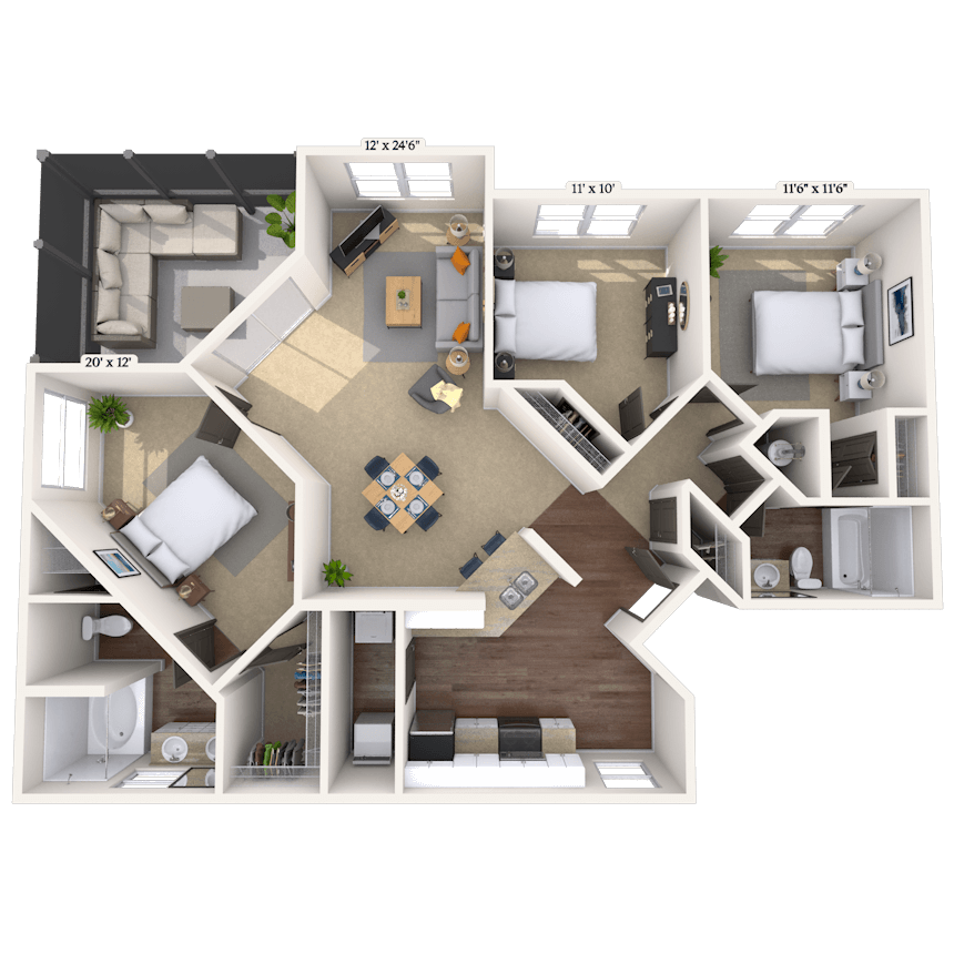 Floorplan image of unit 16310
