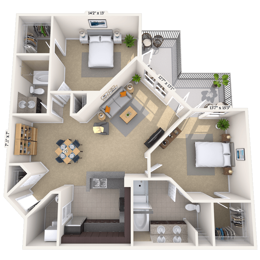 Floorplan image of unit 02251