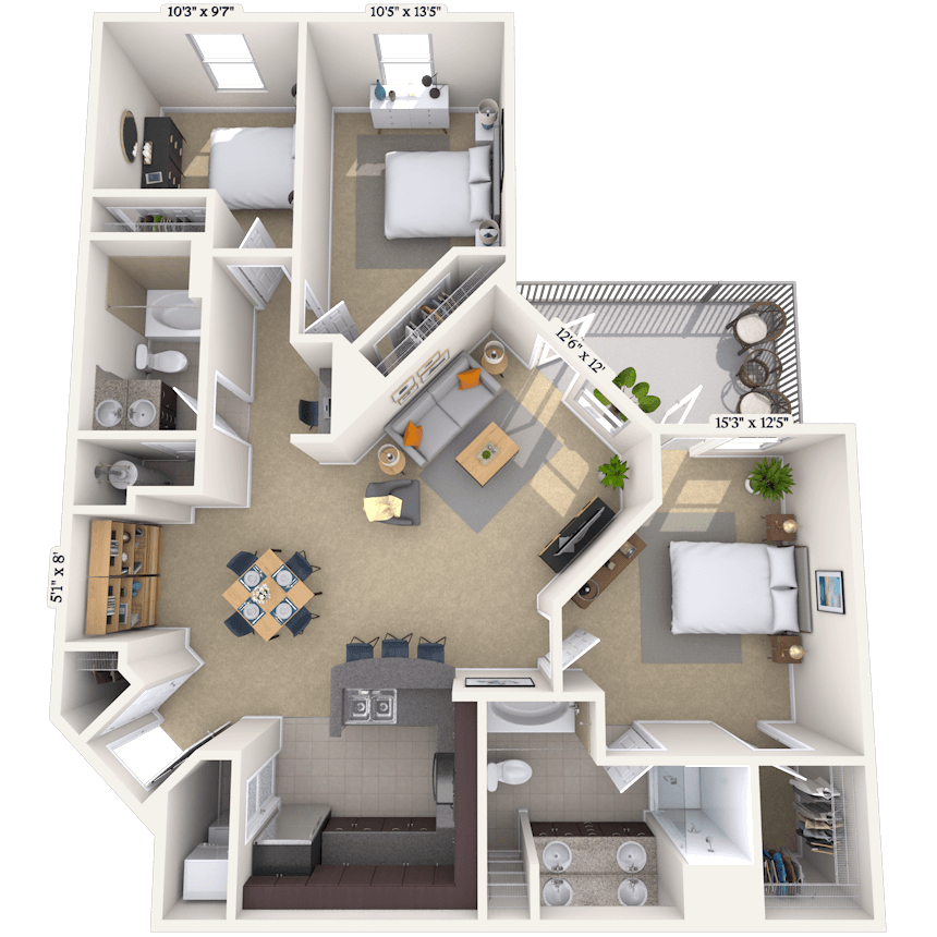 Floorplan image of unit 03342