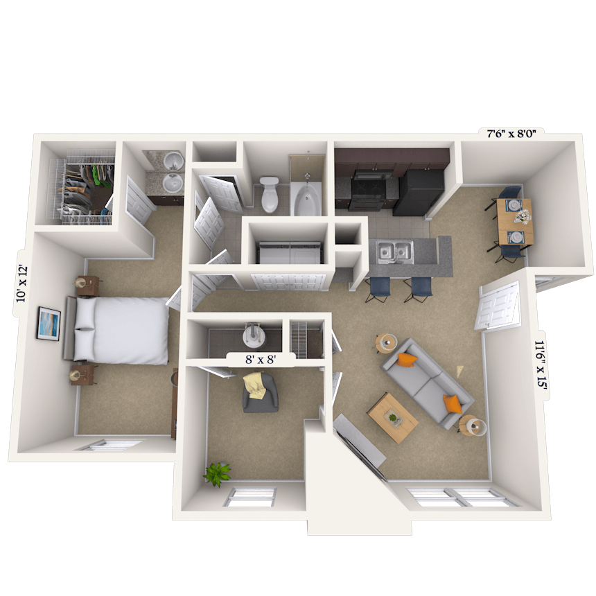 Floorplan image of unit 161615