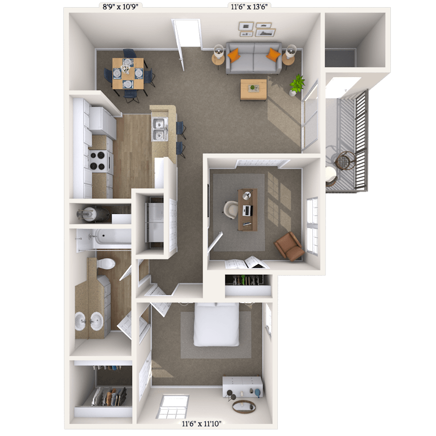 Floorplan image of unit 0517