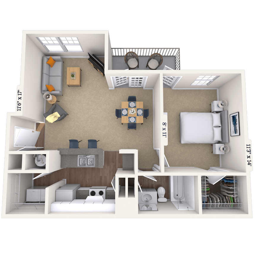 Floorplan image of unit 001425