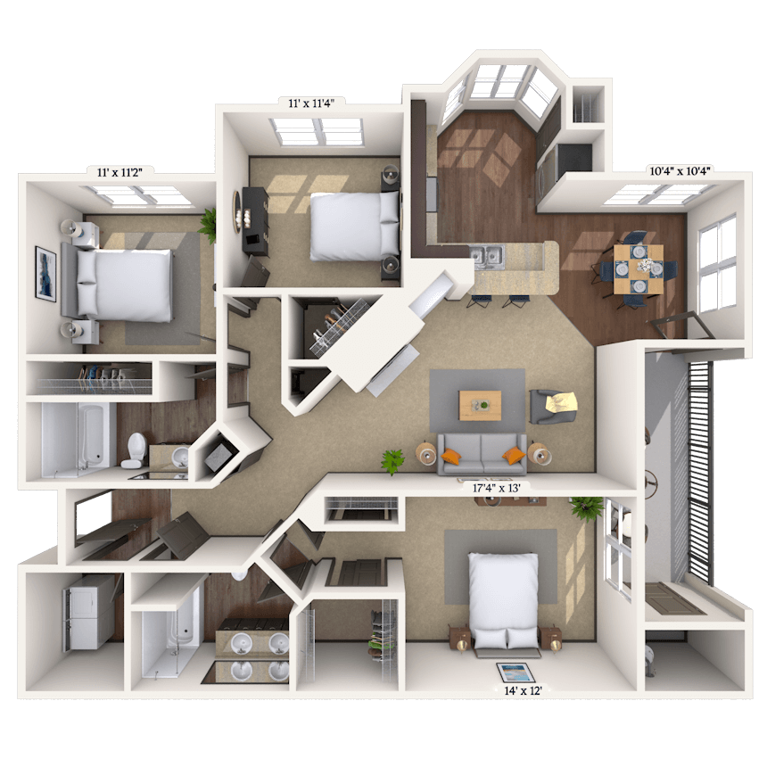Floorplan image of unit 141424