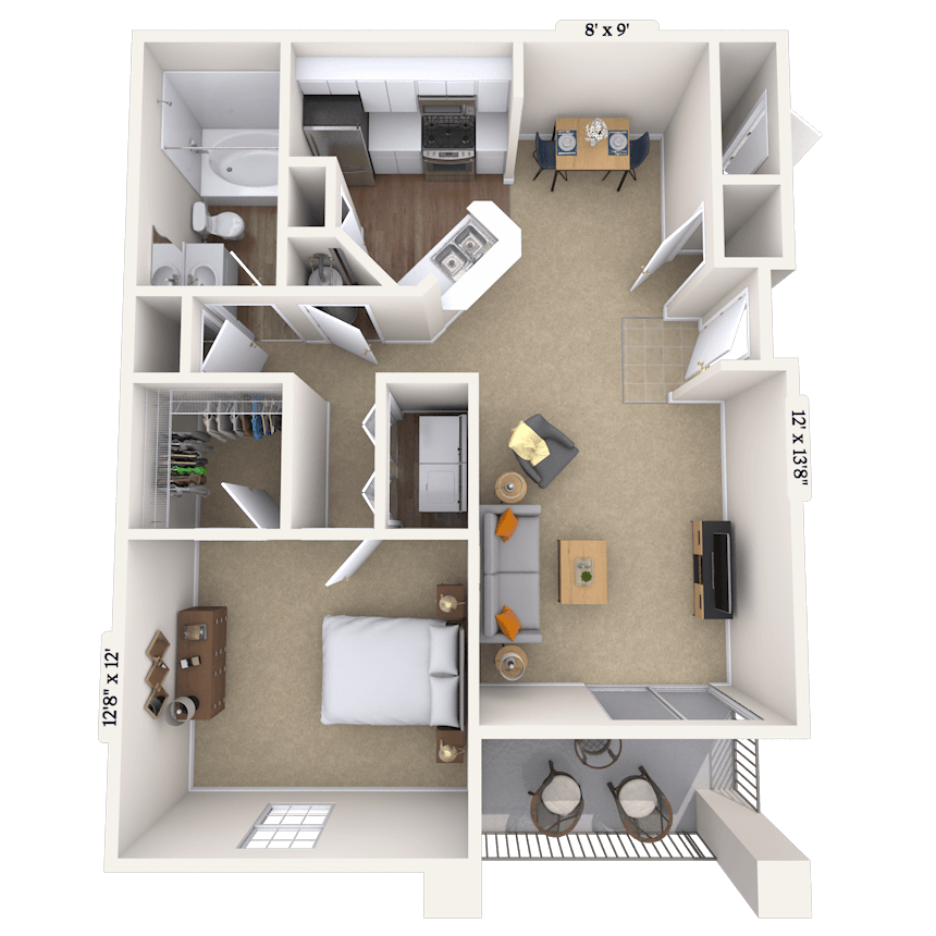 Floorplan image of unit 1611