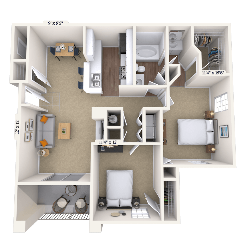 Floorplan image of unit 1814