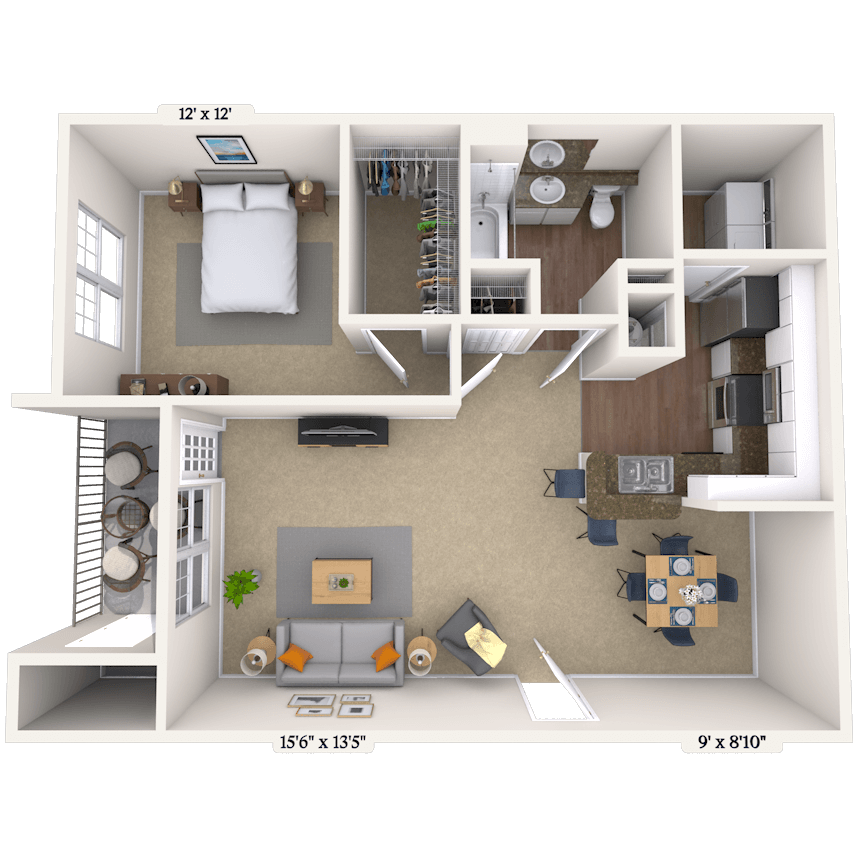 Floorplan image of unit 101023