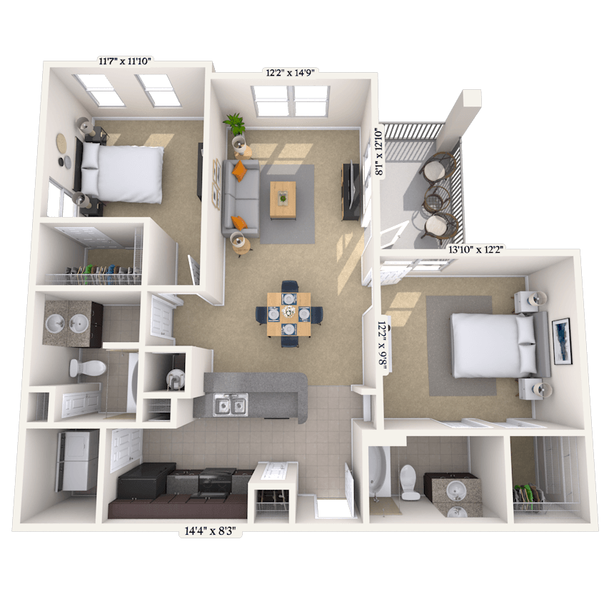 Floorplan image of unit 14301