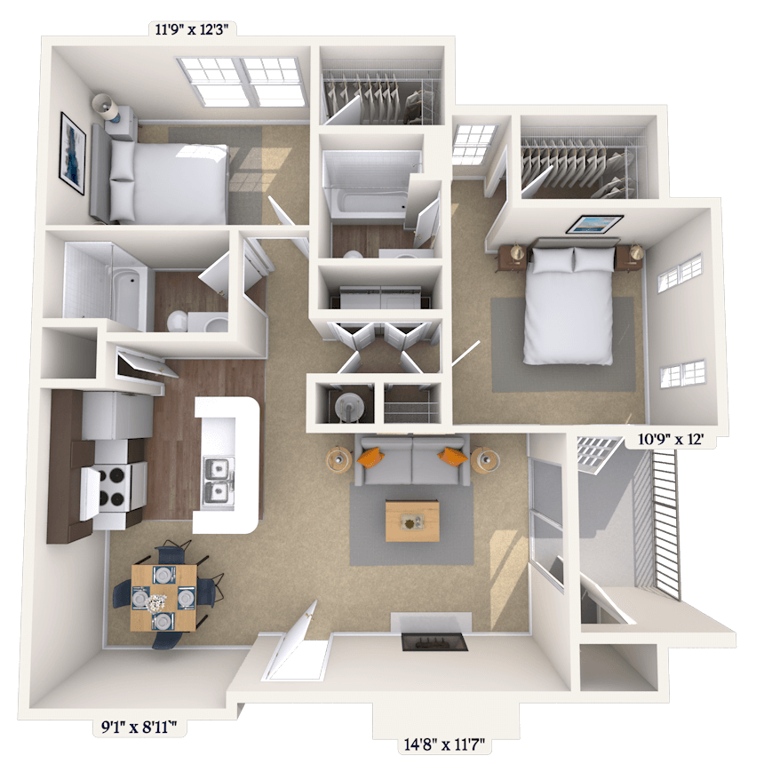 Floorplan image of unit 0110-301