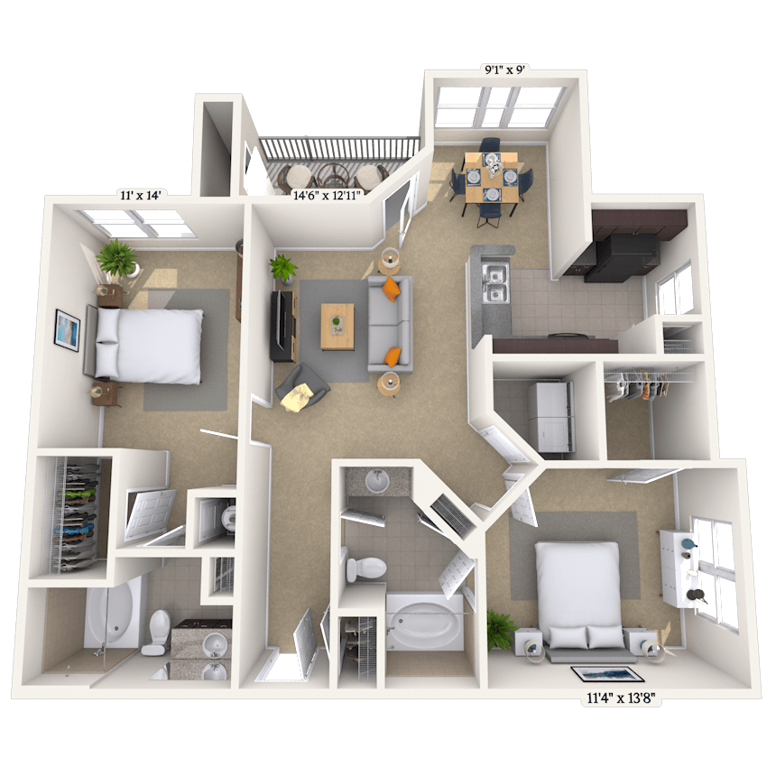 Floorplan image of unit 02209