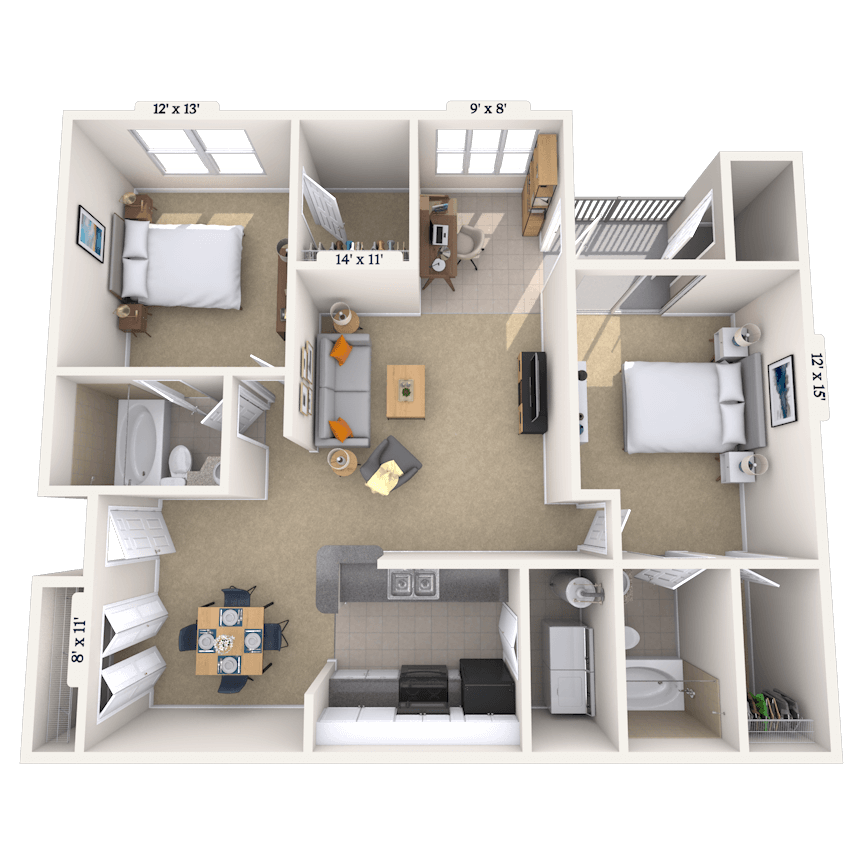 Floorplan image of unit 01112