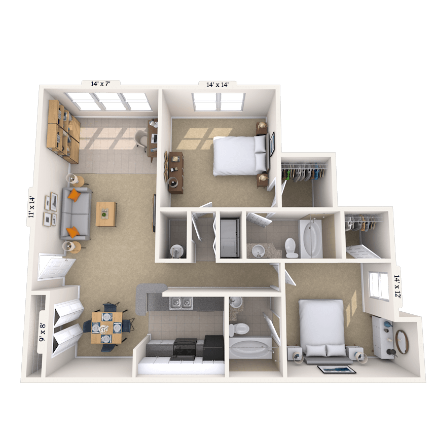 Floorplan image of unit 02233