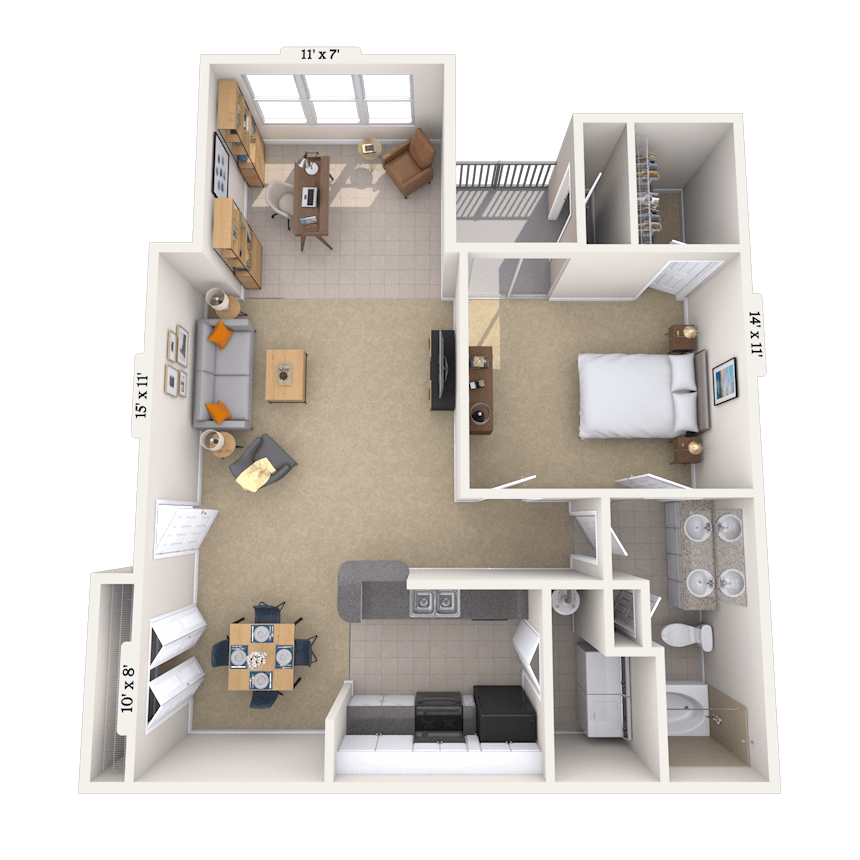 Floorplan image of unit 07715