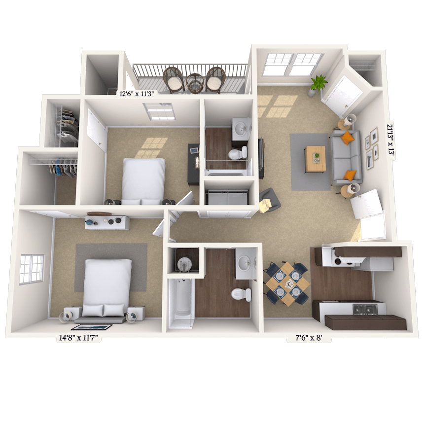 Floorplan image of unit 002212X