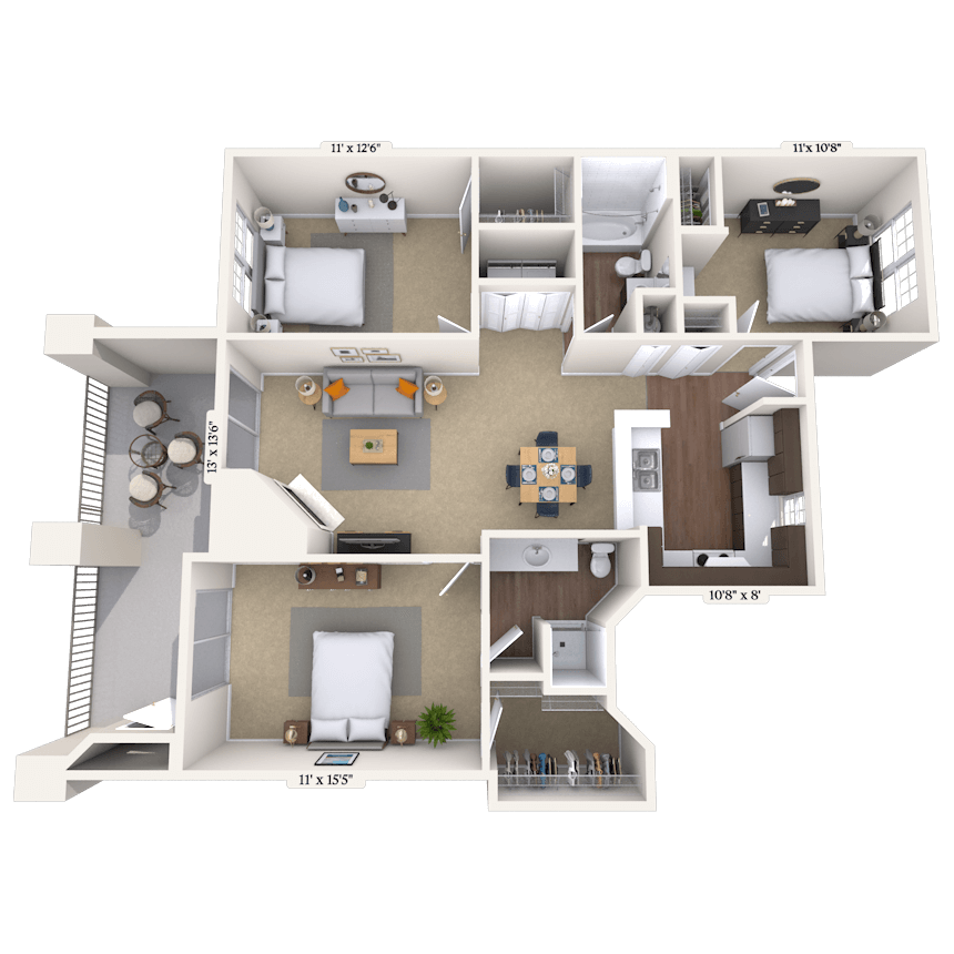 Floorplan image of unit 0130101B