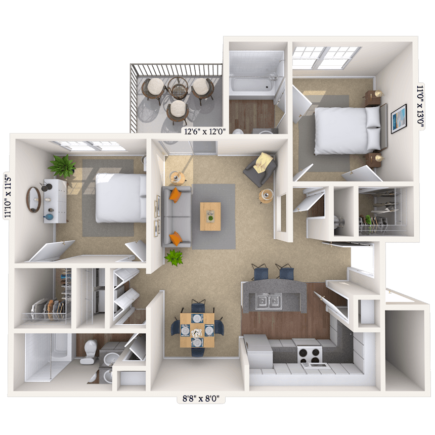 Floorplan image of unit 0303-105
