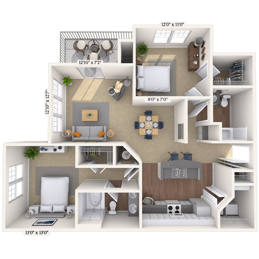 Floorplan image of unit 0707-108