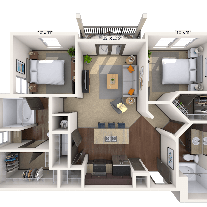 Floorplan image of unit 3105-103