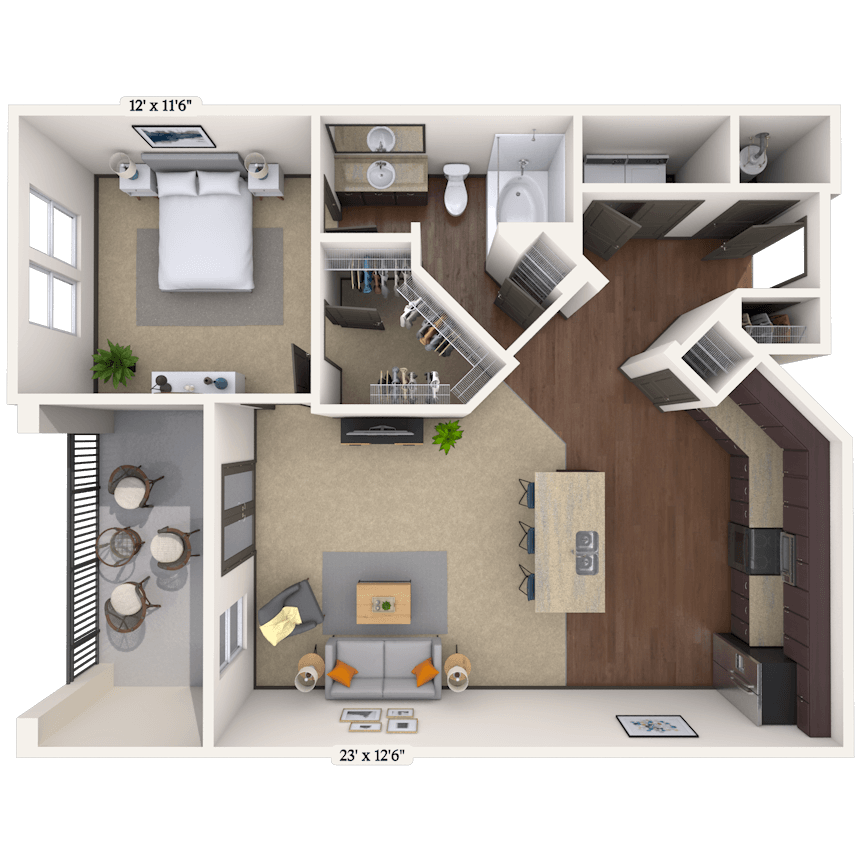 Floorplan image of unit 3125-422