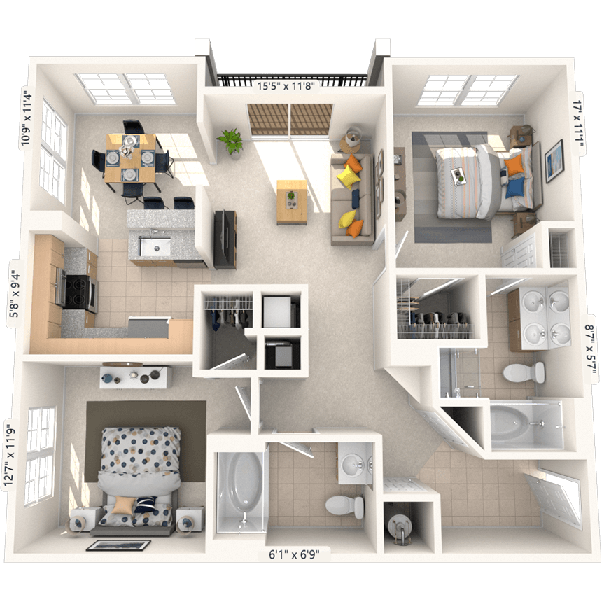 Floorplan image of unit 400-110