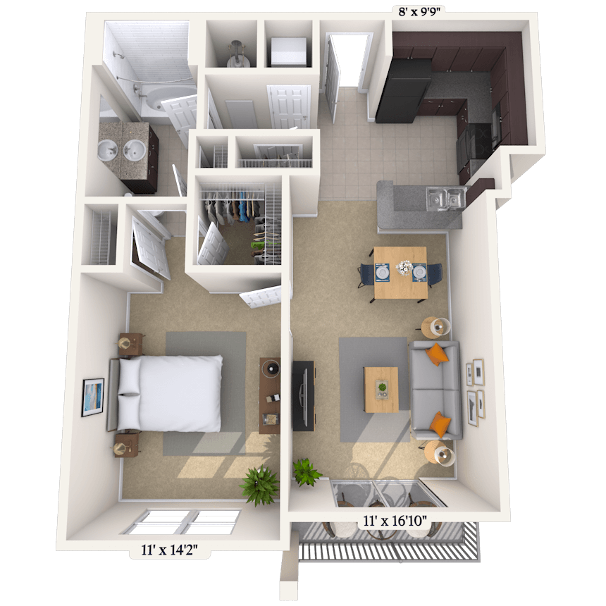 Floorplan image of unit 700-403
