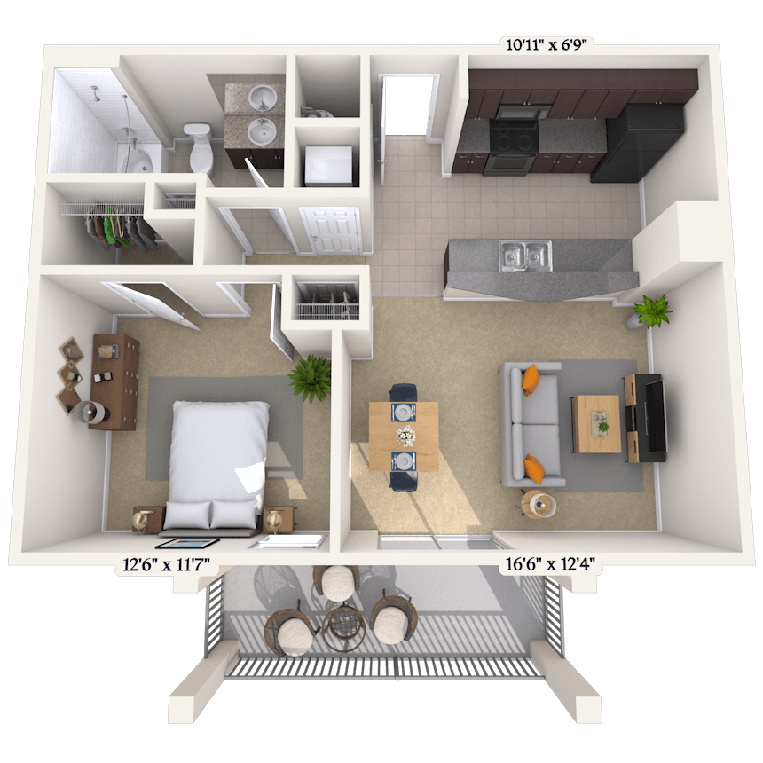 Floorplan image of unit 823-205