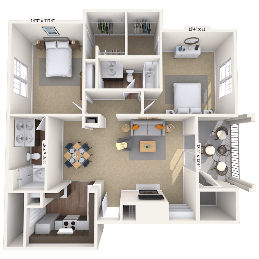 Floorplan image of unit 011125