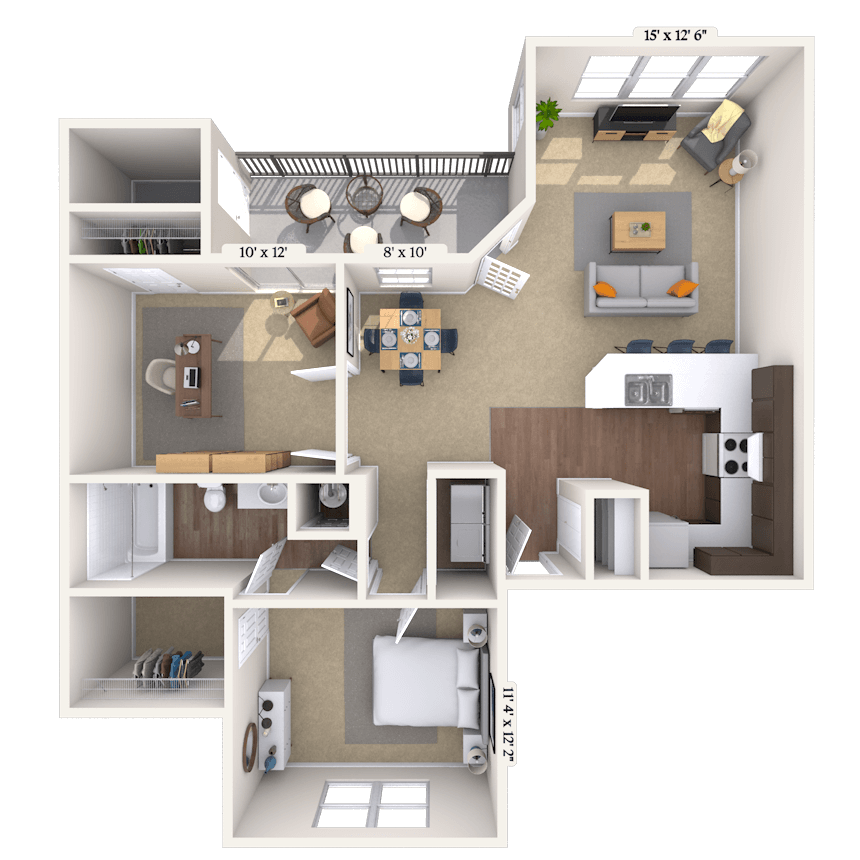 Floorplan image of unit 111418E