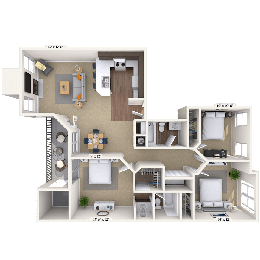 Floorplan image of unit 231535I