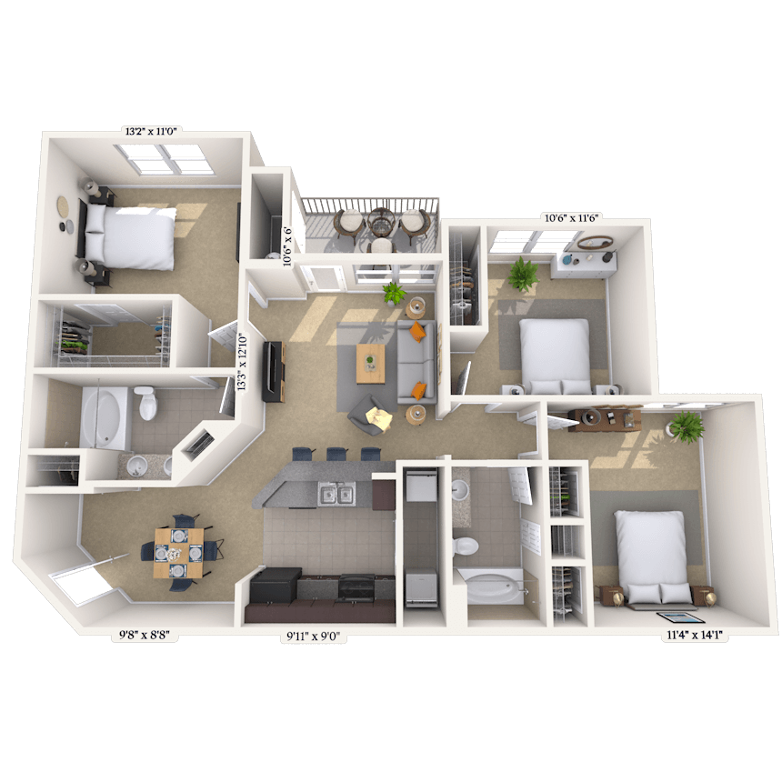 Floorplan image of unit 0938