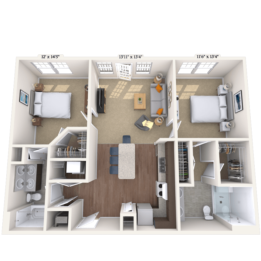 Floorplan image of unit 300A313