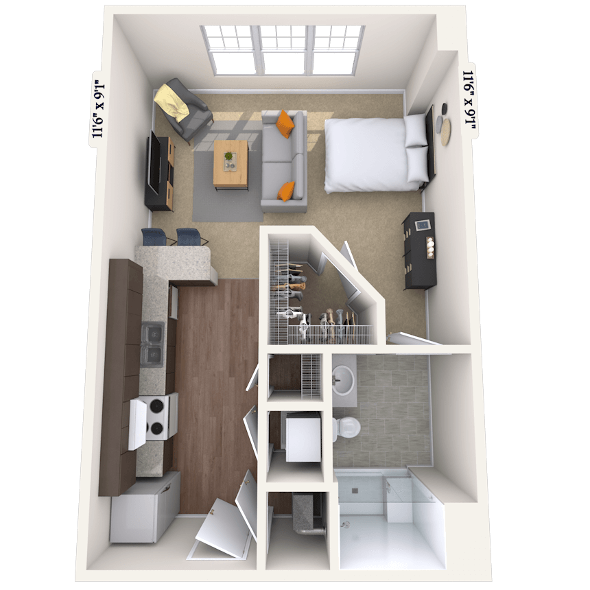 Floorplan image of unit 300B123