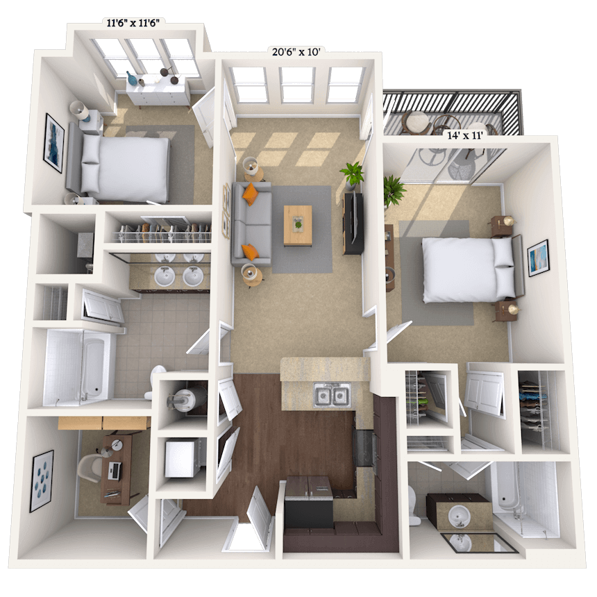 Floorplan image of unit 02532