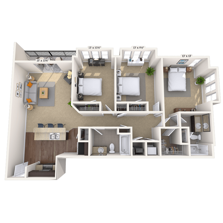 Floorplan image of unit 02524
