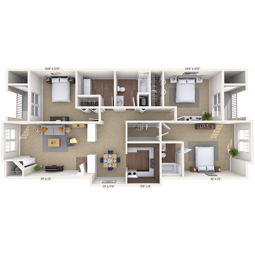 Floorplan image of unit 20104