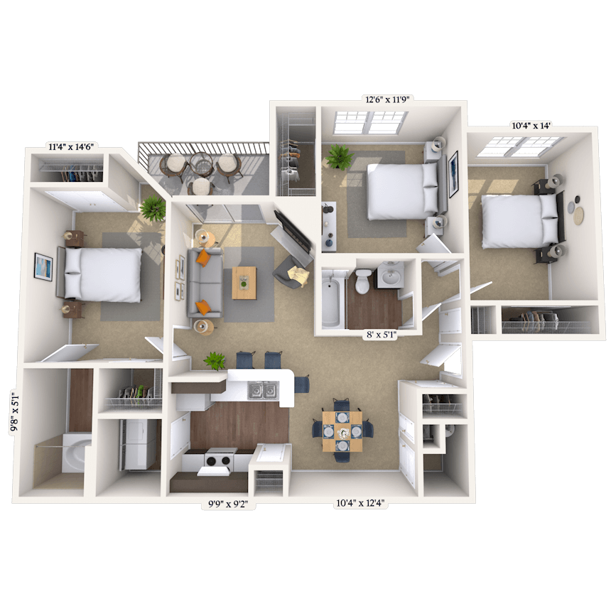 Floorplan image of unit 0303307