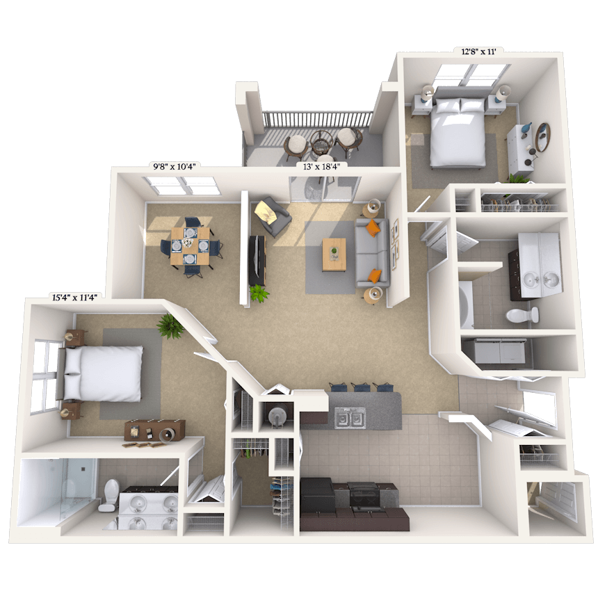 Floorplan image of unit 13206