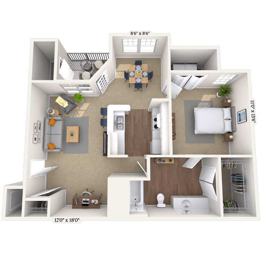 Floorplan image of unit 3312