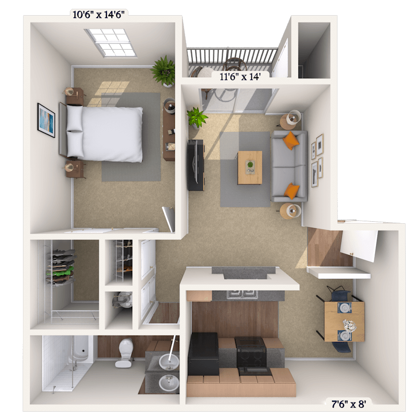 Floorplan image of unit 07714