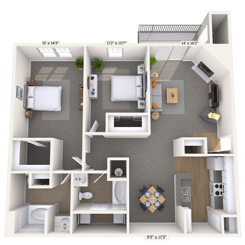 Floorplan image of unit 116814