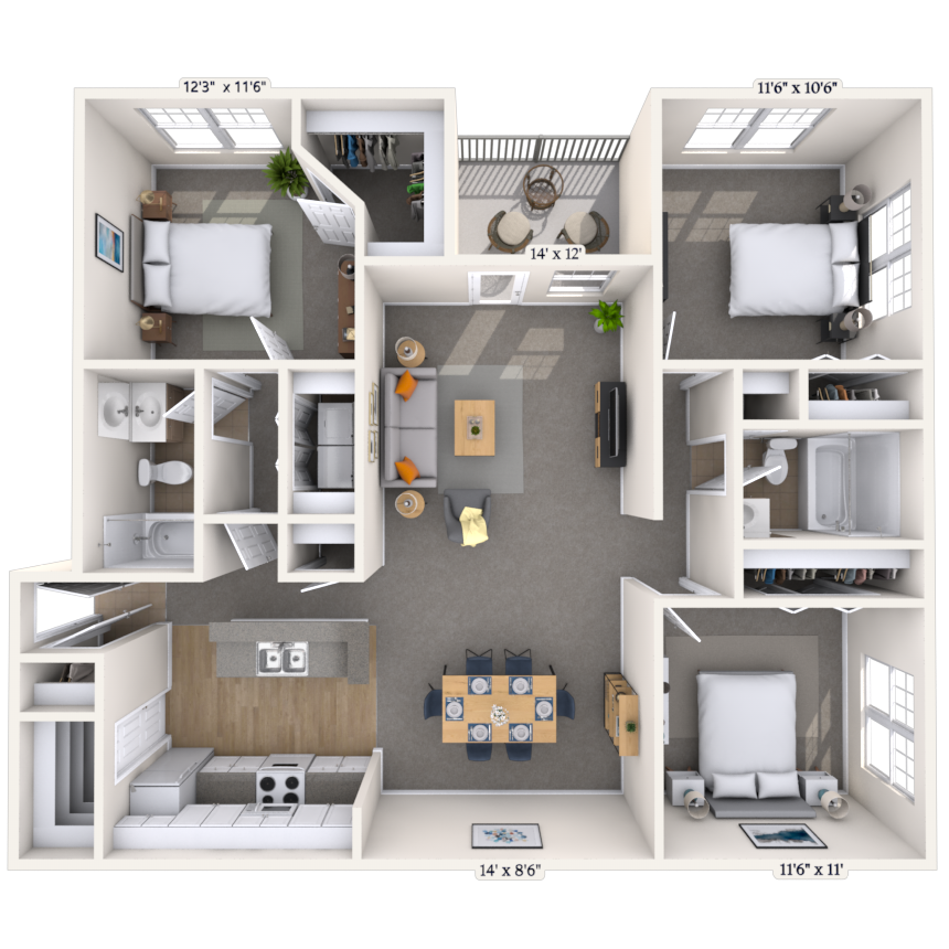 Floorplan image of unit 0109116